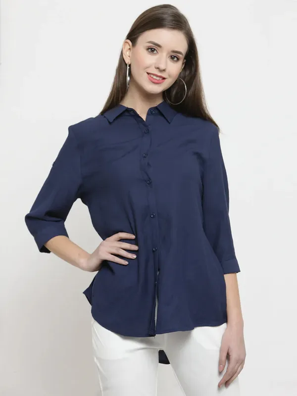 GLOBAL REPUBLIC cotton navy shirt