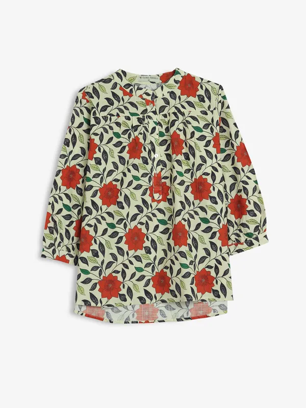 GLOBAL REPUBLIC cream floral printed top