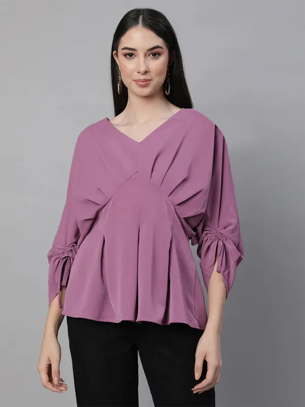 GLOBAL REPUBLIC mauve purple plain top