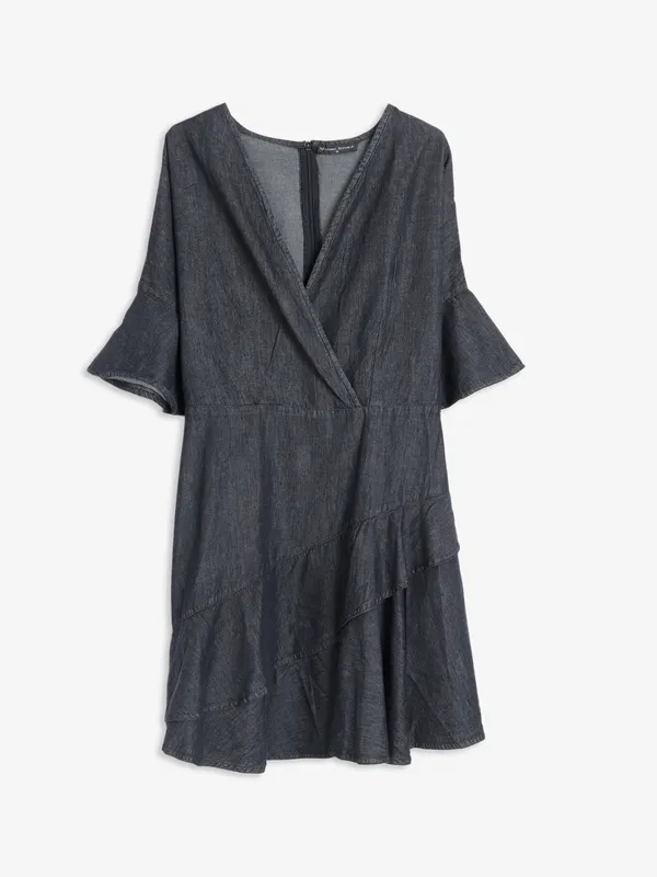 Global Republic plain black cotton dress