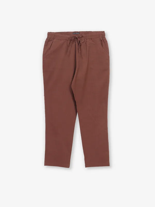 GLOBAL REPUBLIC solid brown cotton pant