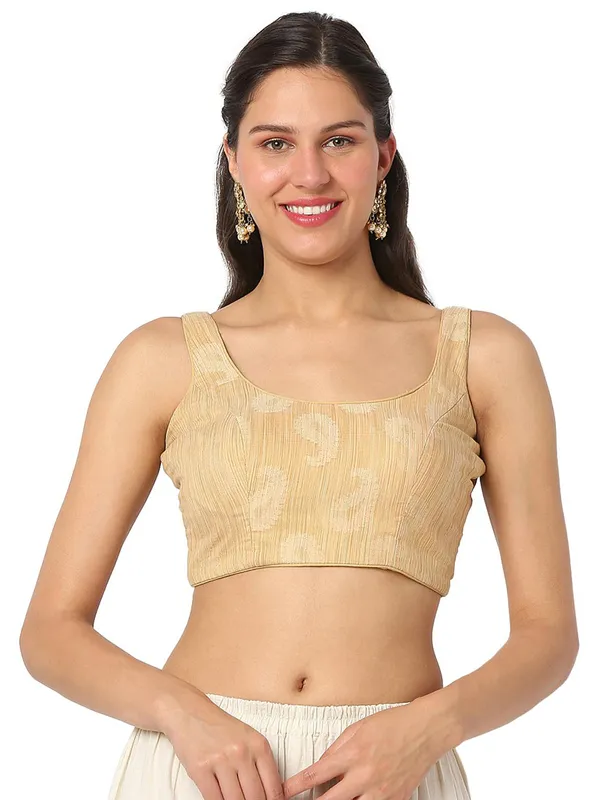 Gold cotton sleeveless blouse