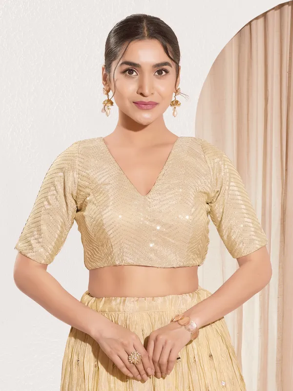 Gold sequins ready made blouse