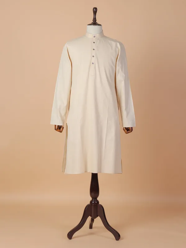 Gorgeous cream cotton kurta suit