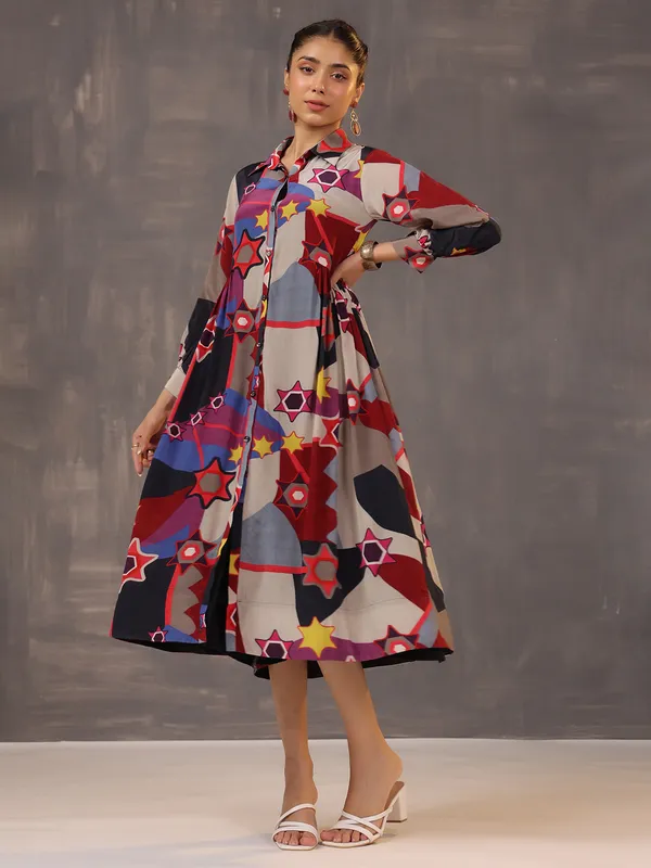 Gorgeous multicolour satin kurti