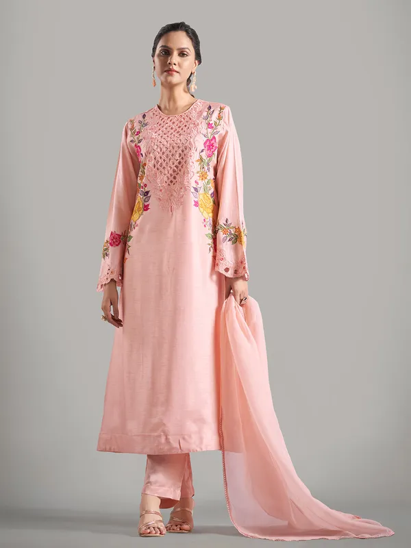 Gorgeous pink silk salwar suit