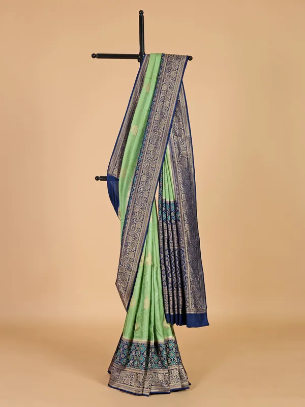 Gorgeous pista green silk wedding saree