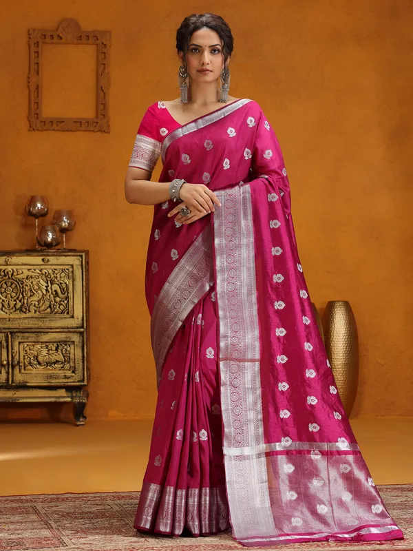 Gorgeous silk saree in wine