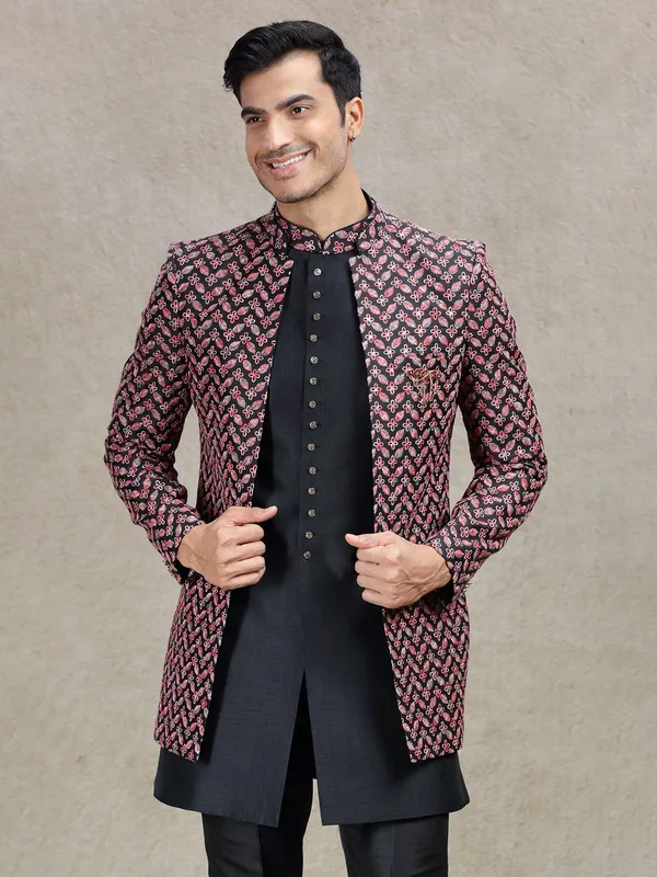 Graceful classy black indo western for weddings