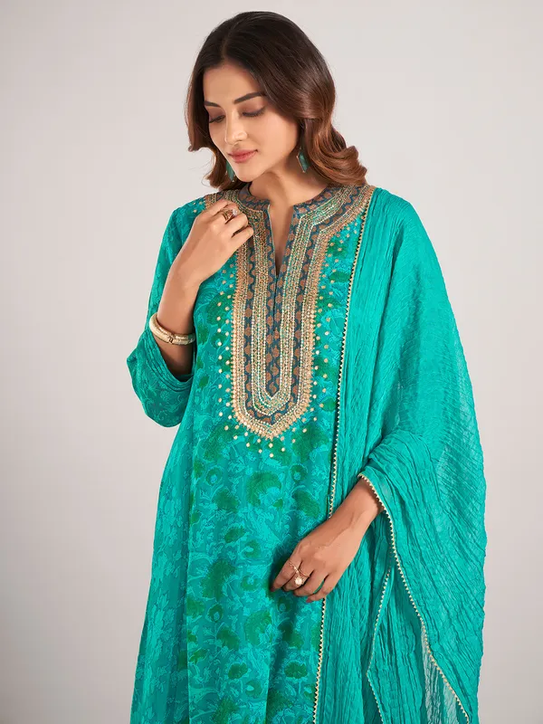 Green georgette wedding wear salwar suit