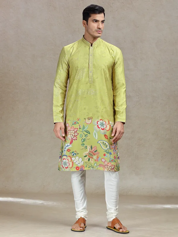 Green kurta set subtle sophistication in tussar silk