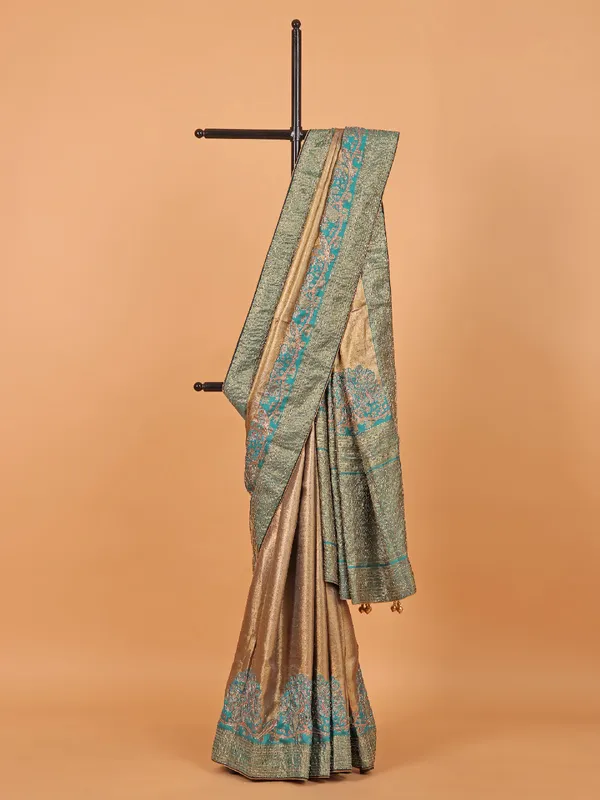Green wedding style art kanjivaram silk saree