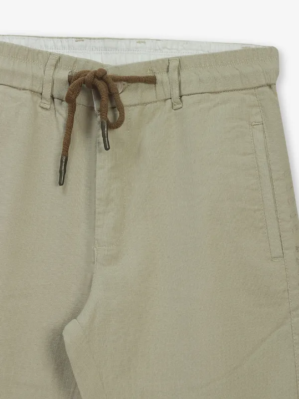 GS78 beige cotton solid trouser