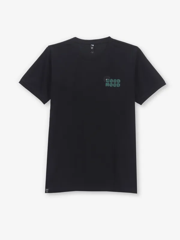 GS78 black cotton half sleeve t-shirt