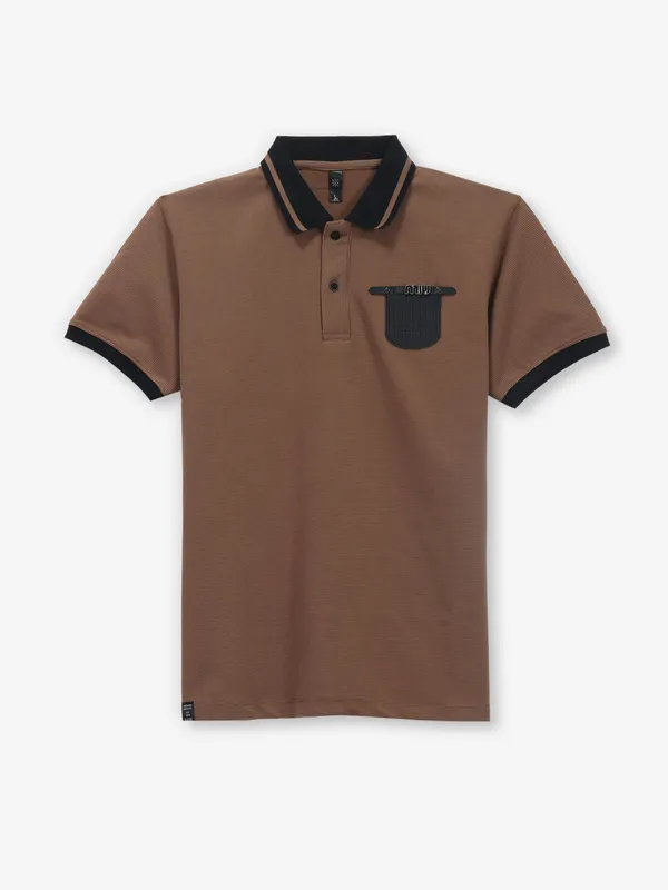 GS78 brown stripe cotton t-shirt