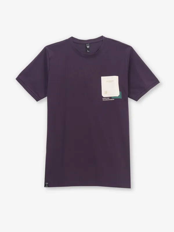 GS78 dark purple cotton half sleeve t-shirt