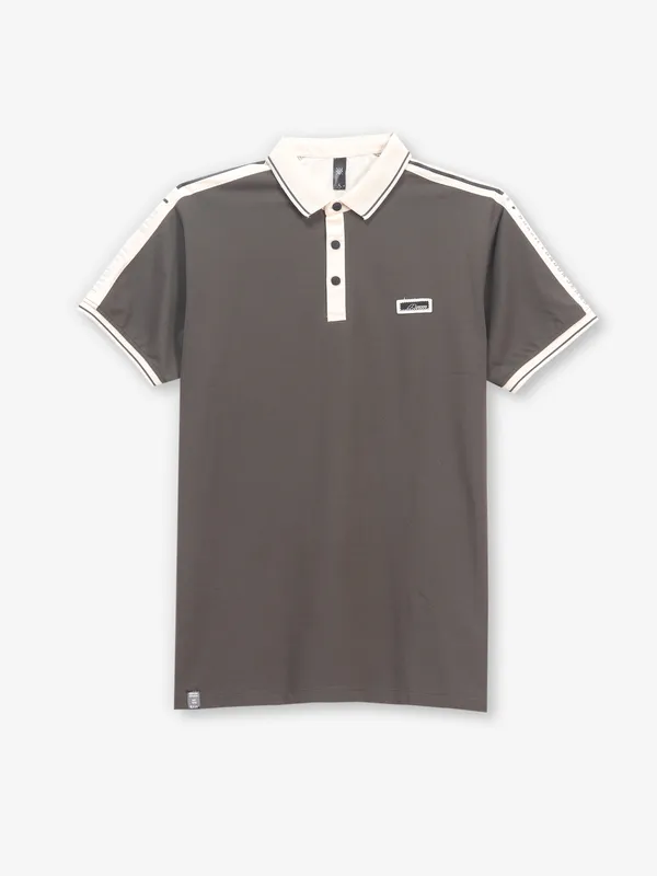 GS78 grey cotton polo t-shirt