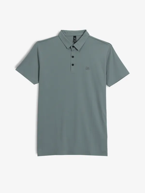 GS78 grey plain cotton casual t-shirt