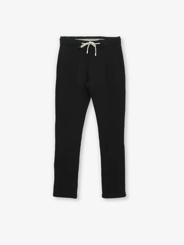 GS78 laycra black casual solid trouser