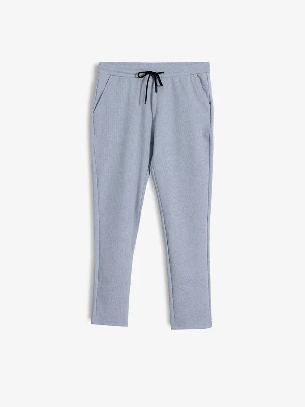 GS78 light grey solid track pant in cotton
