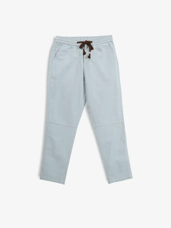 GS78 sky blue solid track pant