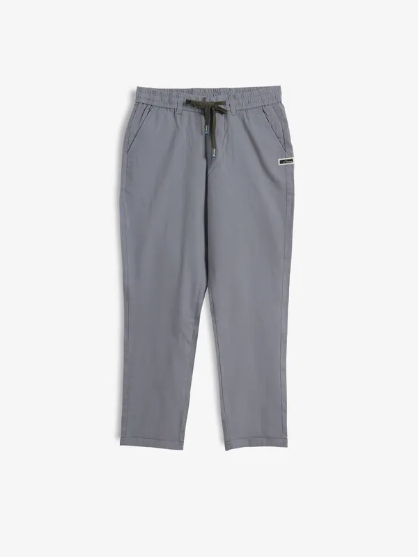 GS78 solid grey cotton track pant