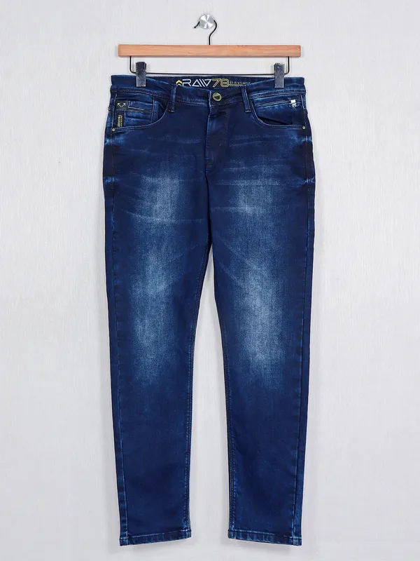 GS78 washed style navy denim jeans