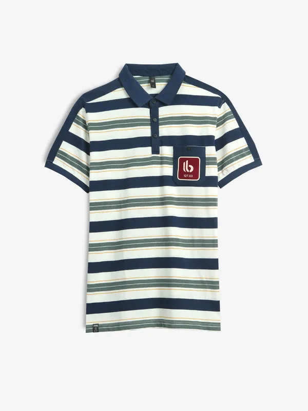 GS78 white and navy stripe t-shirt