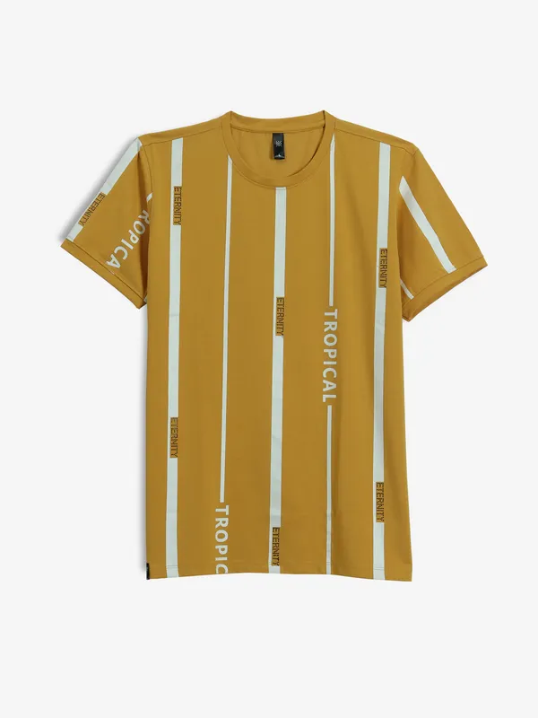 GS78 yellow stripe casual t-shirt