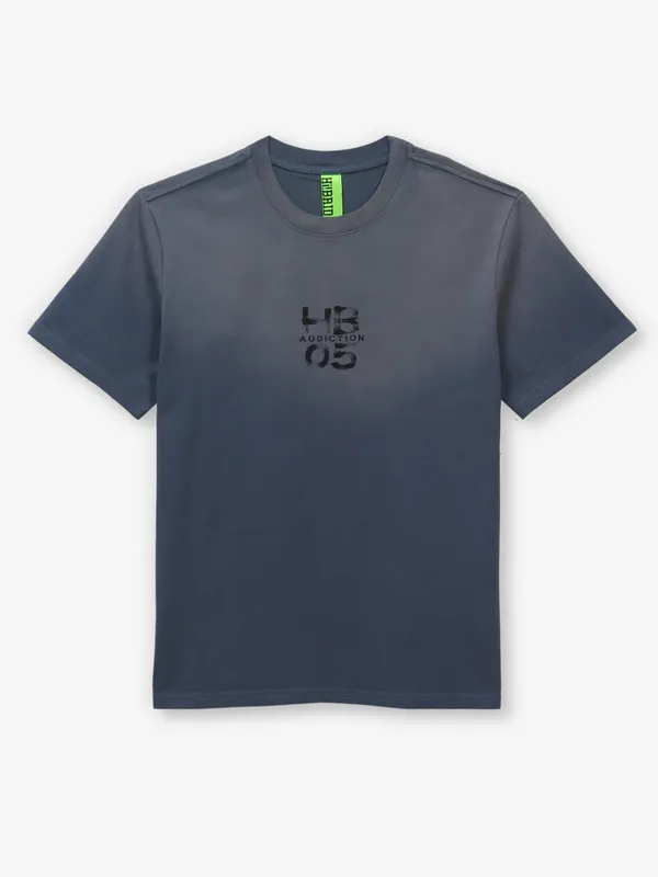 HIBRID grey printed cotton t-shirt