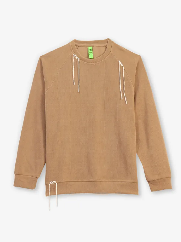 HIBRID khaki cotton full sleeve t-shirt