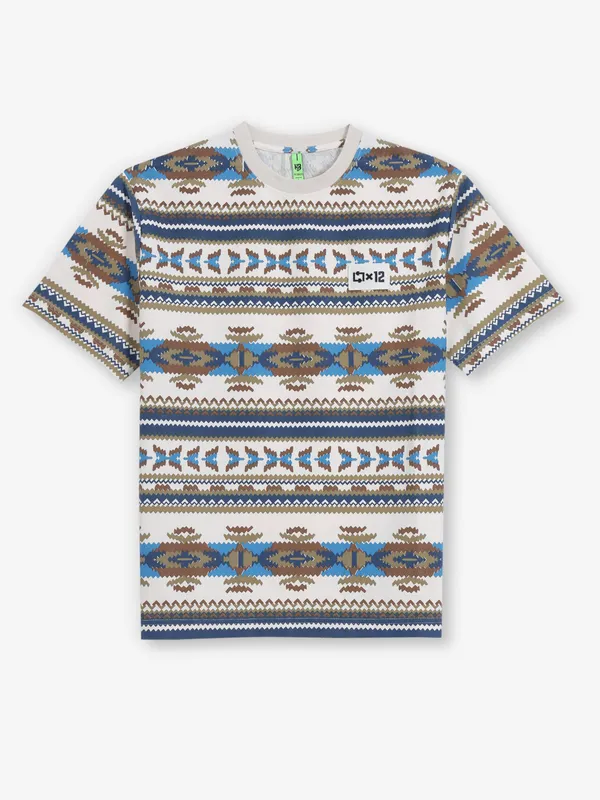 HIBRID off white cotton printed t-shirt