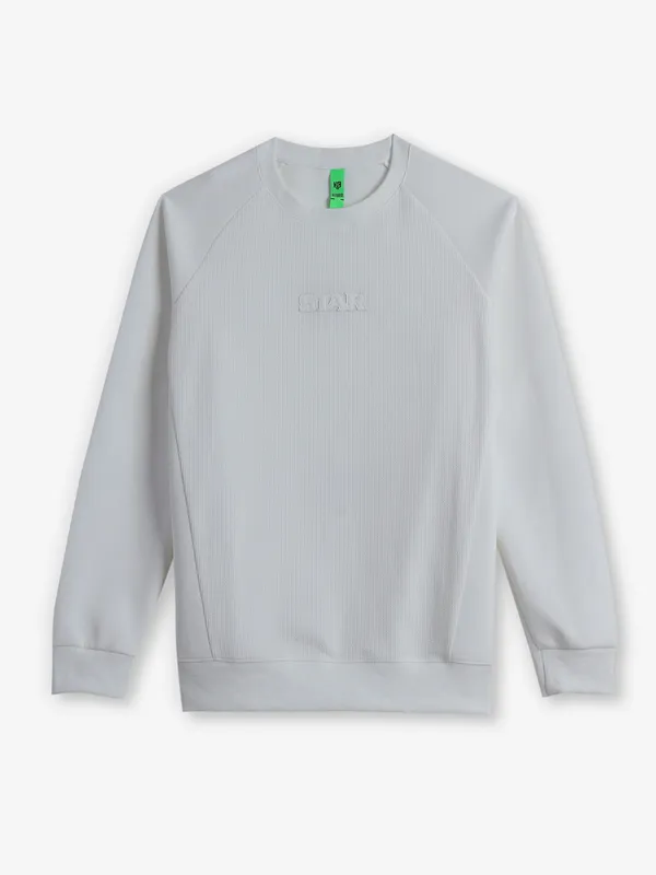 HYBRID white textured cotton t-shirt