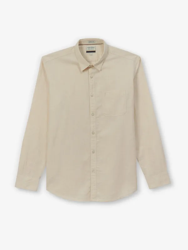 INDIAN TERRAIN beige plain shirt in cotton