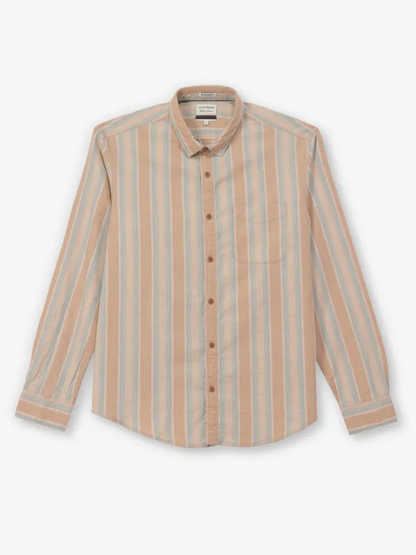 INDIAN TERRAIN beige striped cotton shirt