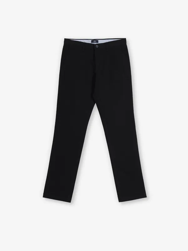INDIAN TERRAIN black cotton trouser for men with brooklyn fit