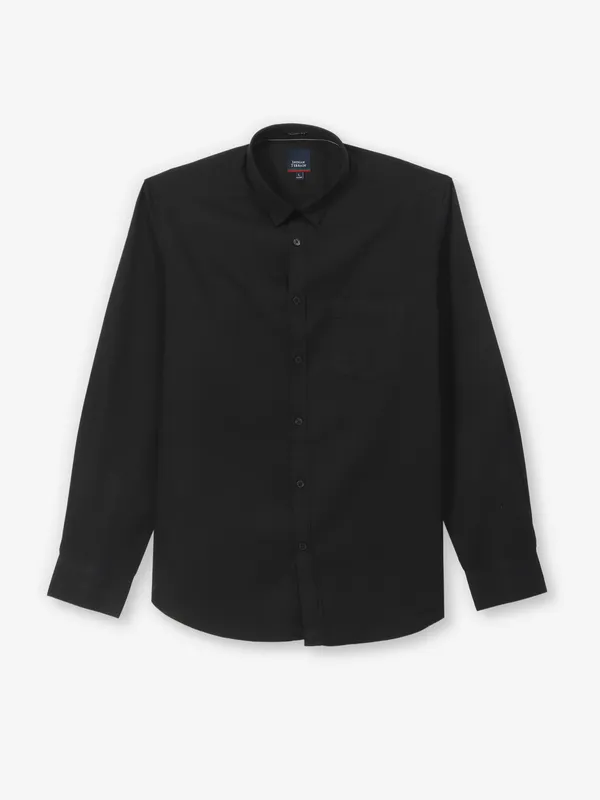 INDIAN TERRAIN black plain cotton shirt for mens