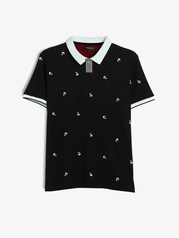 INDIAN TERRAIN cotton black printed t-shirt