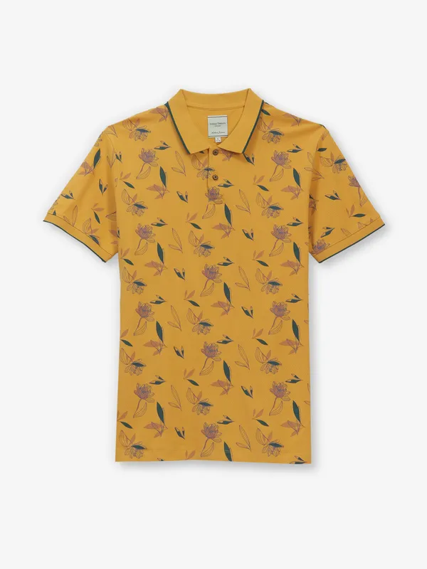 INDIAN TERRAIN cotton yellow printed t-shirt