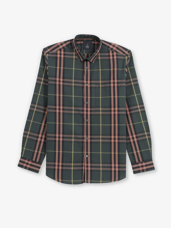 INDIAN TERRAIN dark green checks shirt for men
