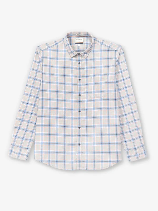 INDIAN TERRAIN grey cotton checks shirt for mens