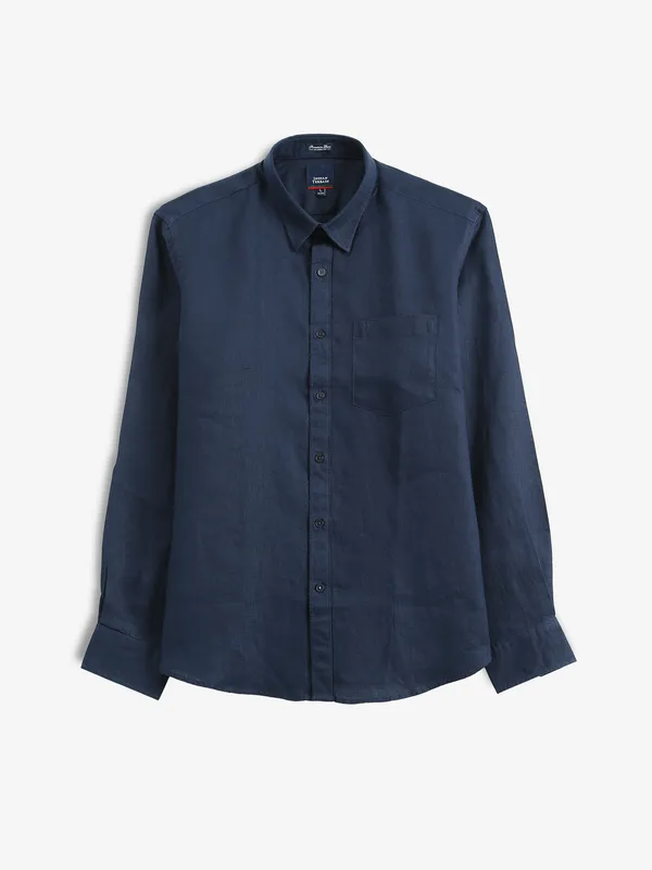 INDIAN TERRAIN navy plain classic fit shirt