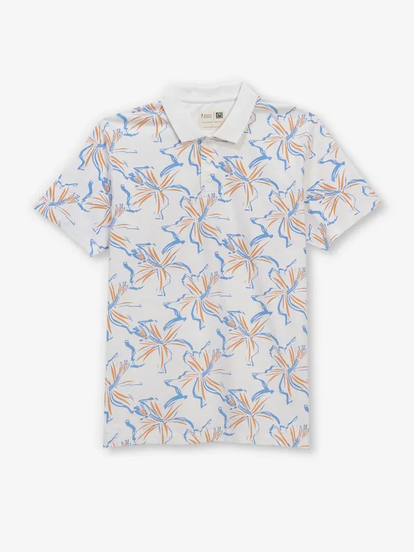 INDIAN TERRAIN off-white printed cotton t-shirt