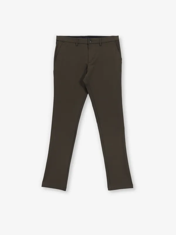 INDIAN TERRAIN olive cotton urban-c fitted trousers for men