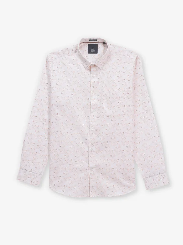 INDIAN TERRAIN peach printed cotton shirt