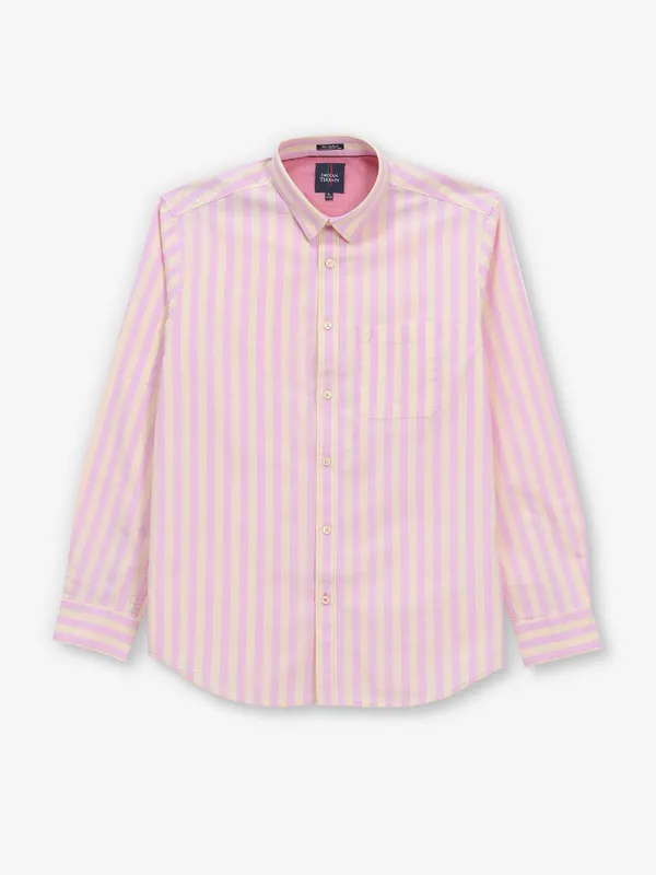 INDIAN TERRAIN pink and yellow striped cotton shirt