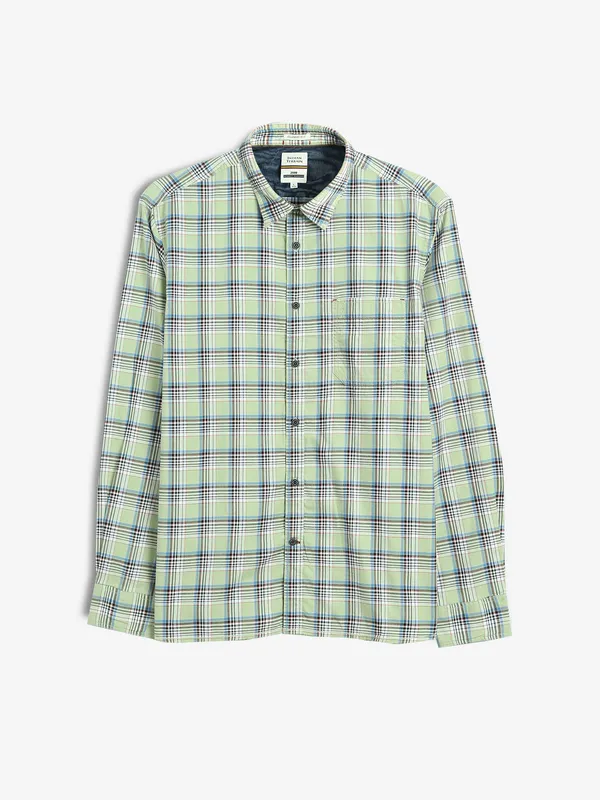 INDIAN TERRAIN pista green checks shirt