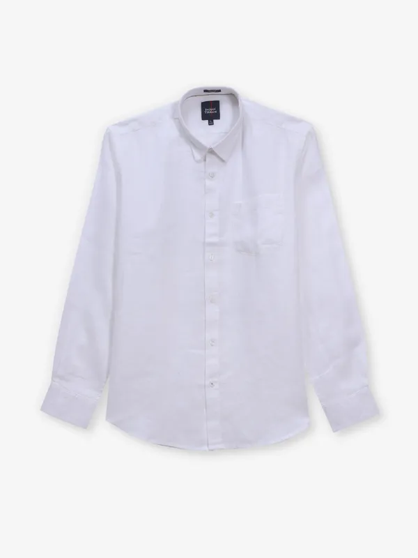 INDIAN TERRAIN plain white cotton shirt for men