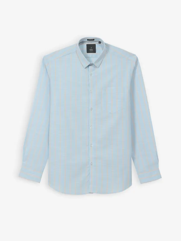 INDIAN TERRAIN sky blue stripe cotton shirt