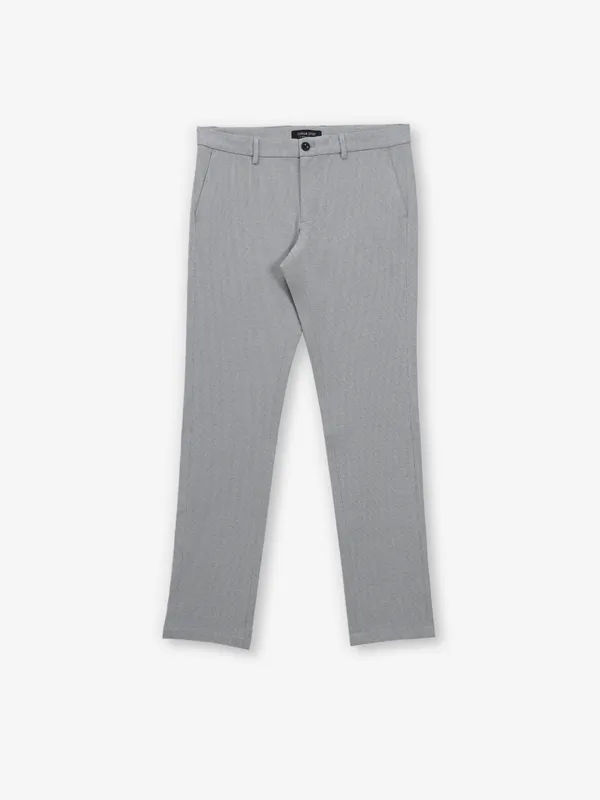 INDIAN TERRAIN solid grey cotton trouser for men